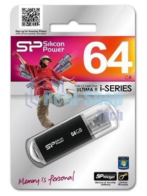 Флешка USB Silicon Power R/W USB 64Gb Ultima II SP064Gb,UF2M01V1K USB 2.0, черный