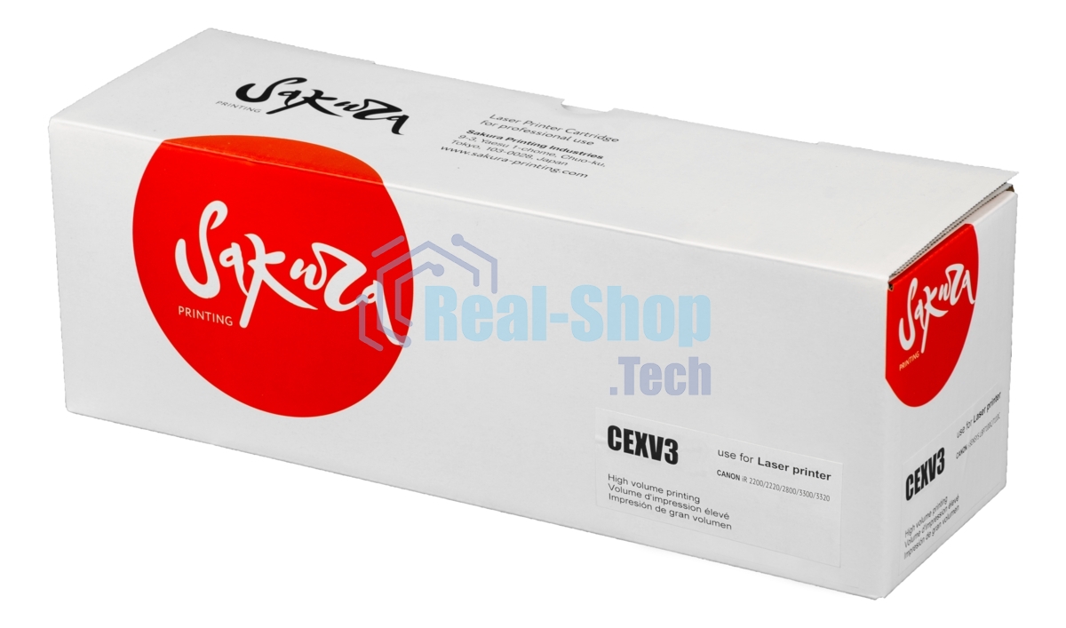 Тонер-туба Sakura CEXV3 для Canon iR-2200/2200i/2800/3300/3300i/3320, черный, 15 000 к.