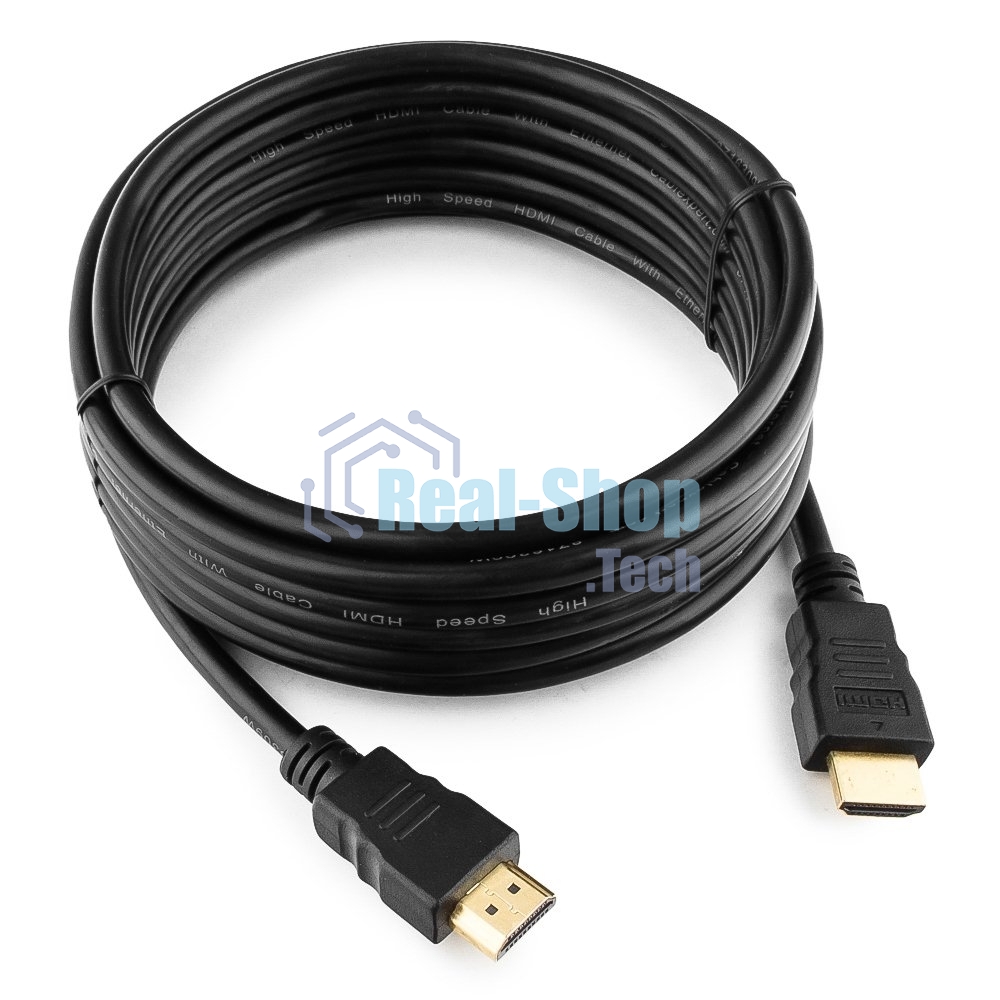 Кабель Cablexpert HDMI CC-HDMI4-15, 19M/19M, v2.0, медь, позол.разъемы, экран, 4.5м, черный, пакет
