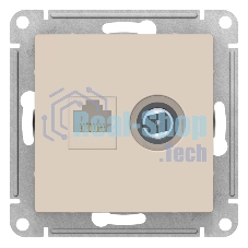 Механизм розетки 2-м AtlasDesign комп. RJ45 кат.5E+TV беж. SchE ATN000289