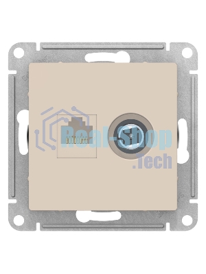 Механизм розетки 2-м AtlasDesign комп. RJ45 кат.5E+TV беж. SchE ATN000289