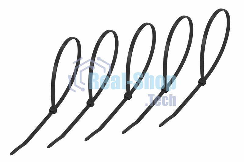 Хомут-стяжкa нeйлонoвая Rexant 300x4,8 мм, черная, упаковка 25 шт.