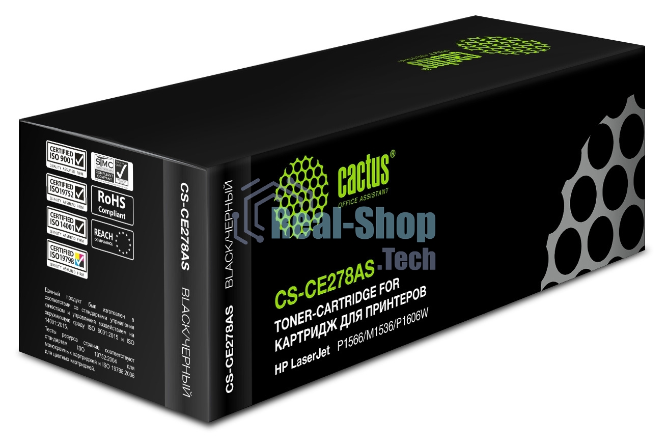 Картридж лазерный Cactus CS-CE278AS черный (2100 стр.) для HP LaserJet P1566/P1606w