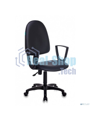 Кресло Бюрократ CH-1300N/OR-16 черный, экокожа, 120 кг, механизм качания