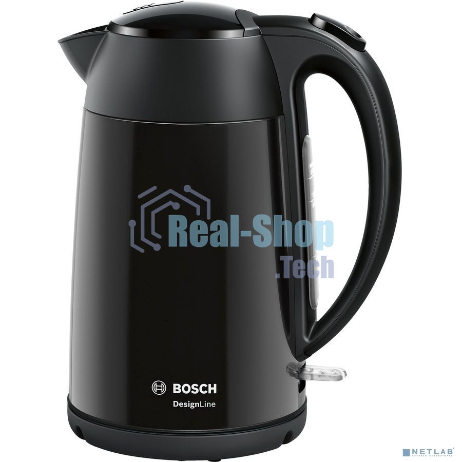 Чайник электрический Bosch TWK3P423 1.7л. 2400Вт черный (корпус: нержавеющая сталь)