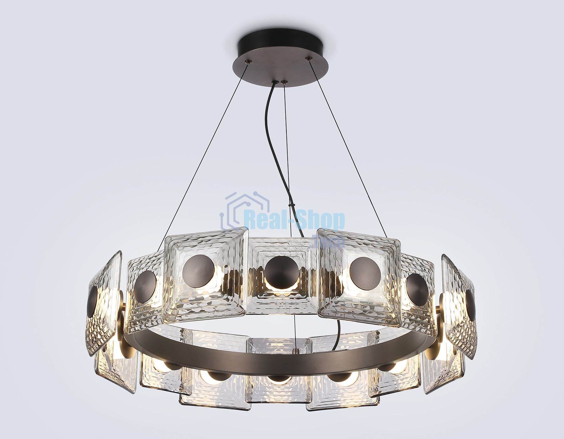 Светильник Ambrella light LH31030 GR/SM серый/дымчатый 72W 3000K D700*150