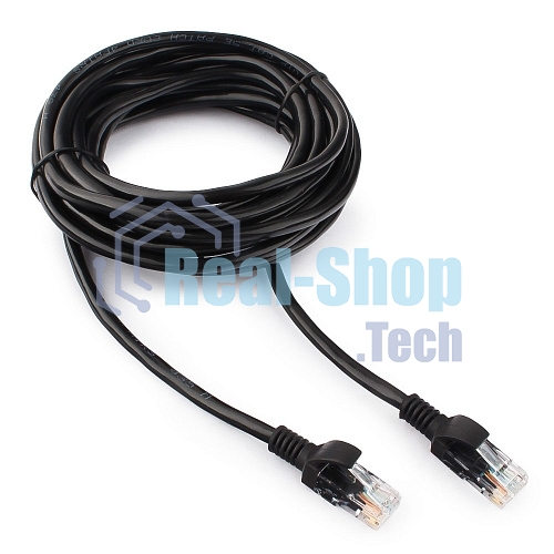 Патч-корд UTP Cablexpert cat.5e, 5м, литой, многожильный черный