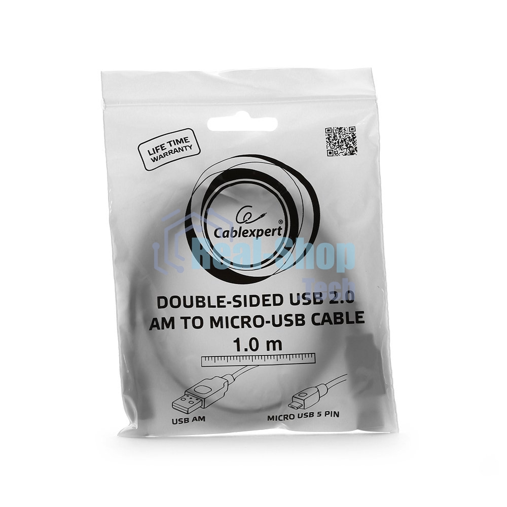 Кабель Gembird/Cablexpert CC-mUSB2D-1M,Кабель USB 2.0, мультиразъем USB, AM/microB 5P, 1м, пакет