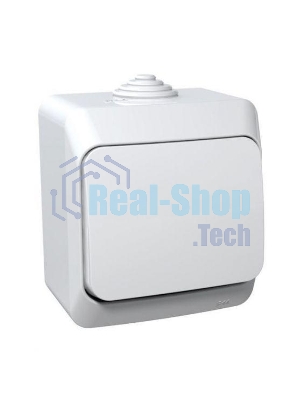 Выключатель 10 АХ, белый, ЭТЮД IP44 О/У 1-клавишный