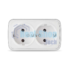 Розетка 2-м ОП Электра с заземл.белый Союз 0020