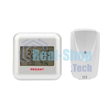 Термометр электронный Rexant S3341BF с часами и беспроводным выносным датчиком