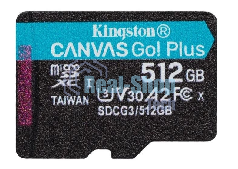 Флеш карта Kingston microSD 512GB microSDXC Class 10 UHS-I U3 V30 Canvas Go Plus 170MB/s
