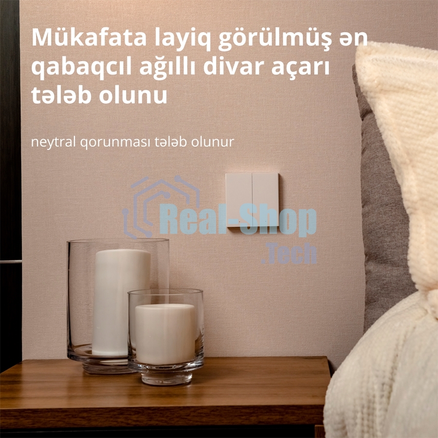 Выключатель умный Aqara Smart wall switch H1 (with neutral, double rocker) WS-EUK04