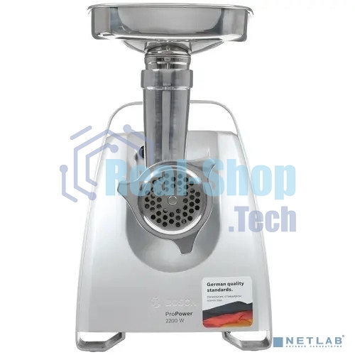 Мясорубка электрическая Bosch MFW68680 черный, 2200 Вт, 4.3 кг/мин, реверс, защита от перегрузки, насадки - 5