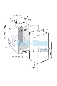 Встраиваемый холодильник Liebherr Plus, ниша 194 см, BioFresh, МК NoFrost 3 контейнера, сенсорный дисплей Touch, door sliding