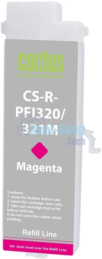 Картридж струйный Cactus CS-R-PFI320M-CHIP PFI-320M пурпурный (260мл) для Canon imagePROGRAF TM-200/200MFP/205/300/300MFP/305/250/255/350/355 с чипом