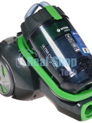 Пылесос Vitek VT-8130 черный/зеленый, 450/2200 Вт, уборка сухая, пылесборник контейнер 3,5 л