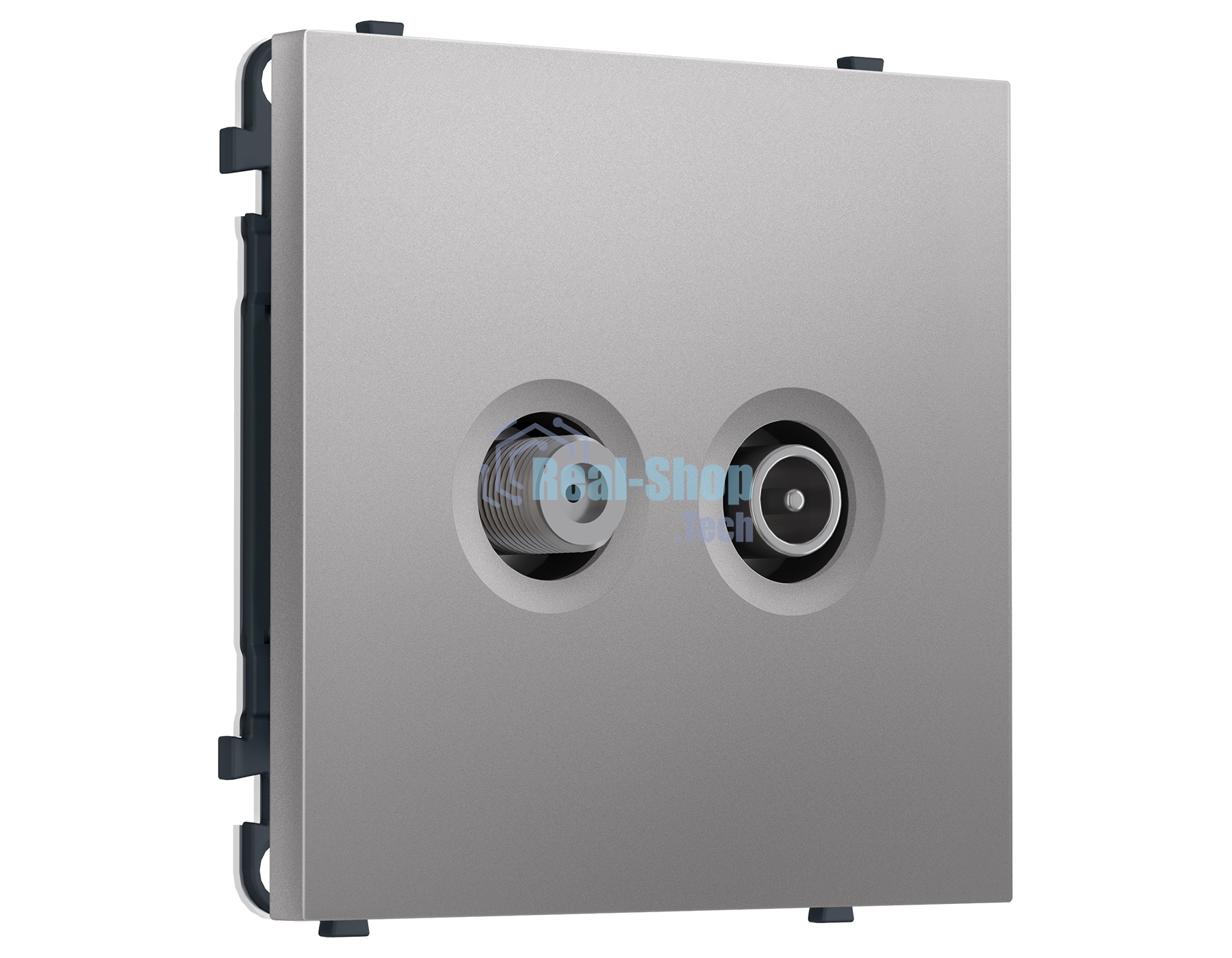 Комплект механизма розетки TV оконечной + SAT SIGMA Сталь матовый 5-862MHz 3.5dB/950-2150MHz 3.8dB QUANT PRO (SP5133, PR217)