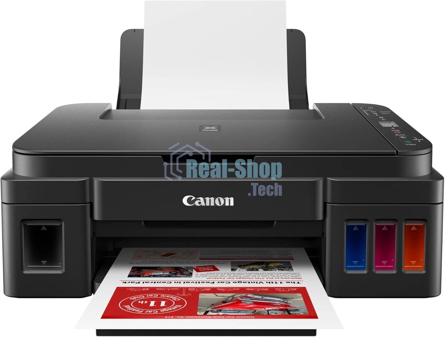 МФУ струйное Canon PIXMA G3416 (2315C052), А4, цветной, печ. 8.8 стр/мин. (ч/б) 5 стр/мин. (цвет), скан. до 3 стр/мин., 4800x1200 dpi (печать) 1200х600 dpi (скан.), USB, Wi-Fi