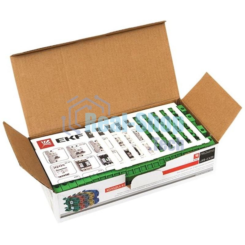 Колодка клеммная EKF plc-jxb-2.5/35gn JXB-2.5/35 зеленая EKF PROxima