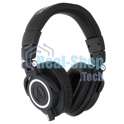 Гарнитура проводная AUDIO-TECHNICA ATH-M50X Black мониторные,закрытые,диаметр 45мм,част 15-28000Гц,макс. входн мощность 1600мВт,импеданс 38Ом,чувствительность 99дБ,два кабеля в комплекте: витой и прямой, черный