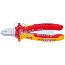 Бокорезы KNIPEX 7006160 1000V160мм диагональные,ручки изолированные,с двухцв многокомп чехлами