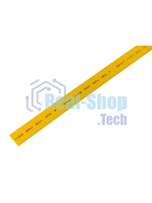 Термоусаживаемая трубка Rexant 12,0/6,0 мм, желтая, упаковка 50 шт. по 1 м