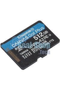 Флеш карта Kingston microSD 512GB microSDXC Class 10 UHS-I U3 V30 Canvas Go Plus 170MB/s