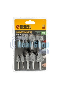 Набор шарошек Denzel абразивных для дрели (ПШМ), 63С, 10 шт.