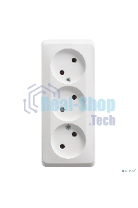 Розетка 3-м ОП Этюд 16А IP20 без заземл. без защ. шторок белый SchE PA16-009B