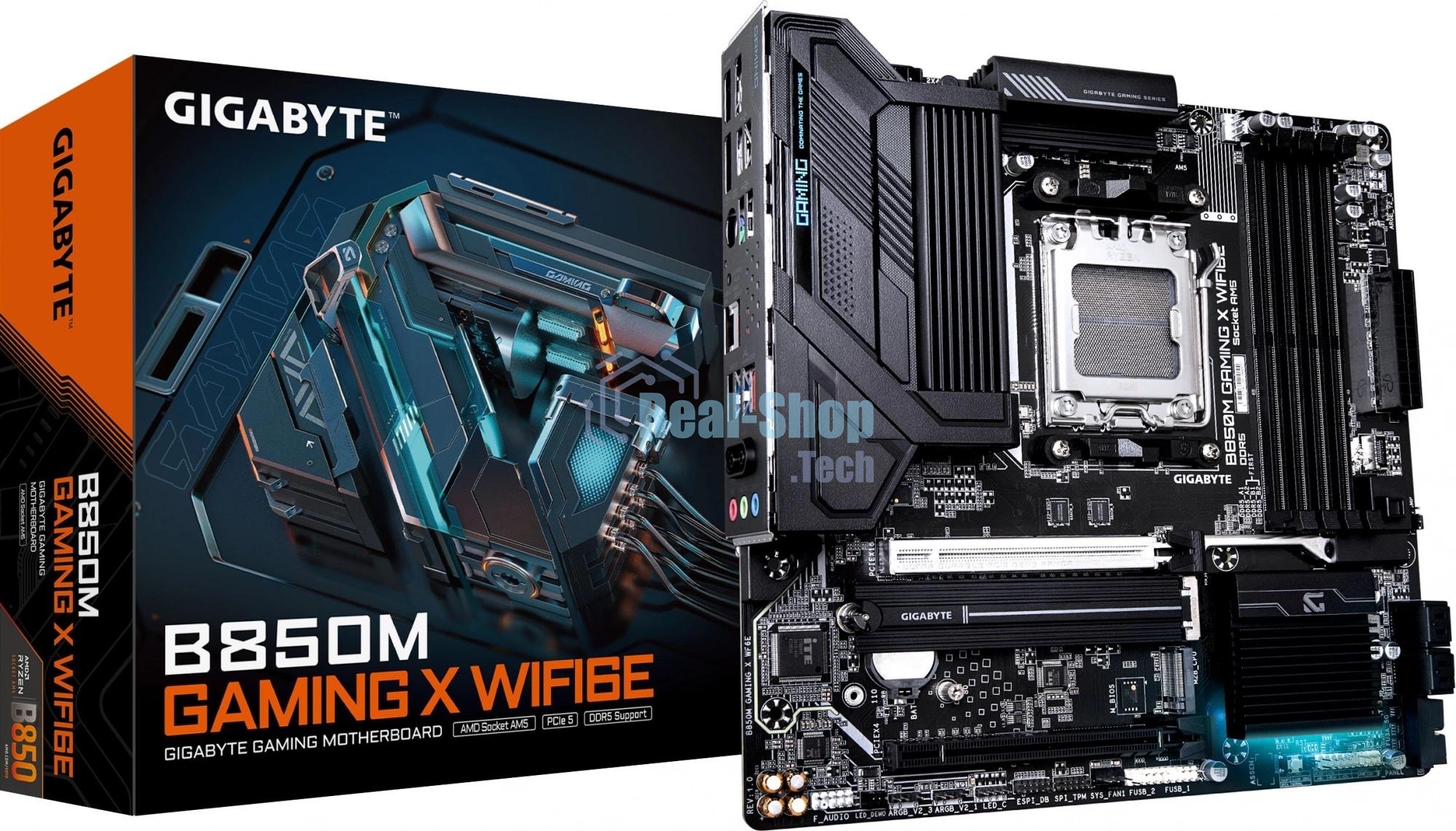 Материнская плата Gigabyte B850M GAMING X WIFI6E/WF6E, Socket AM5, AMD B850, 4xDDR5, 4xSATA, 2xM.2, 1xPCI-E 5.0 x16, 1xPCI-E 3.0 x4, 1xHDMI, 2xDP, 1x 2.5Gb LAN, 1xUSB-C 3.2 Gen 2, 1xUSB-A 3.2 Gen 2, 2xUSB-A 3.2 Gen 1, 4xUSB-A 2.0, 3x3.5 мм, 7.1, Micro-ATX