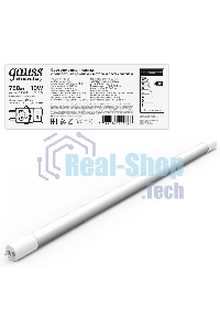 Лампа светодиодная Gauss Elementary T8 10Вт 4000К G13 780лм 600мм стекло поворотная