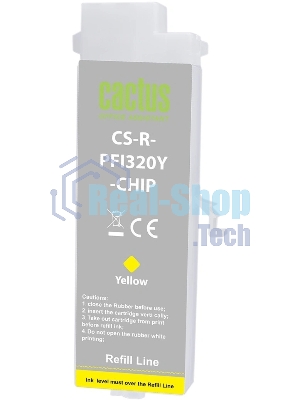 Картридж струйный Cactus CS-R-PFI320Y-CHIP PFI-320Y желтый (260мл) для Canon imagePROGRAF TM-200/200MFP/205/300/300MFP/305/250/255/350/355 с чипом