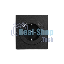 Розетка Kranz STRONG 1-ая с/з с/у з/ш 16А с USB A+C быстрой зарядки 5В/3А антрацит