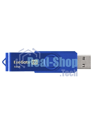 Exegate EX302055RUS USB-флеш накопитель ExeGate Jet 64GB синий (USB2.0, 480Mbps, пластик/металл)