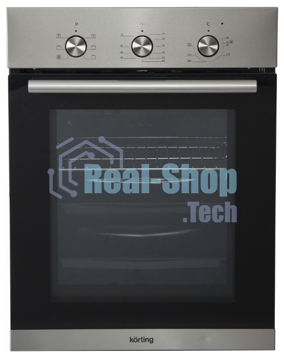 Встраиваемая электрическая духовка Korting OKB 4630 CMX / 59.6 х 45 x 55 см, 6 режимов нагрева, механическое управление, утапливаемые переключатели, таймер, нержавеющая сталь