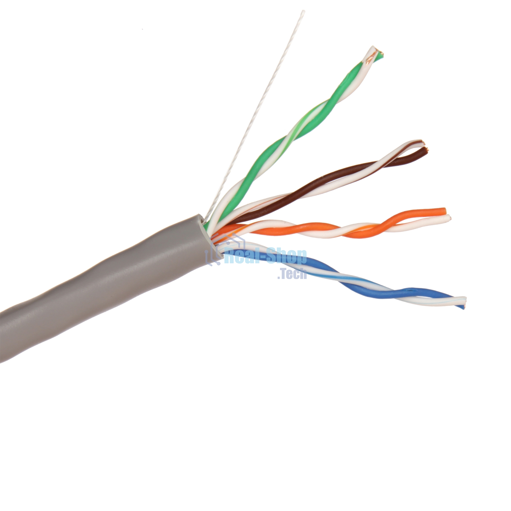 Кабель Exegate EX256748RUS Кабель UTP 4 пары кат.5e Exegate бескислородная медь, FLUKE® test pass, бухта 305м, серый, PVC