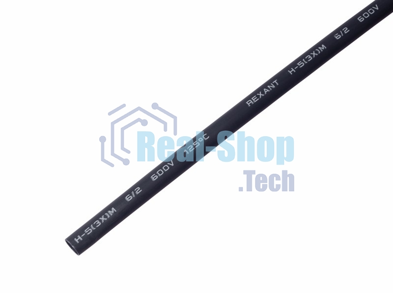 Трубка термоусадочная Rexant 20-6008 6.0/2.0 1м с клеев. подсл. черный