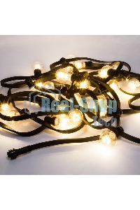 Гирлянда Neon-night LED Galaxy Bulb String 10м, черный каучук, 30 лампx6 LED теплый белый, влагостойкая IP65