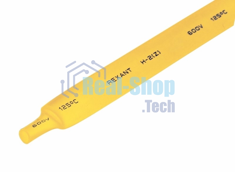 Термоусаживаемая трубка Rexant 12,0/6,0 мм, желтая, упаковка 50 шт. по 1 м