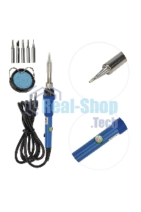 Паяльник Rexant, подставка, набор из 5 жал, керамический нагреватель, 220-480 °C, 220 В/60 Вт