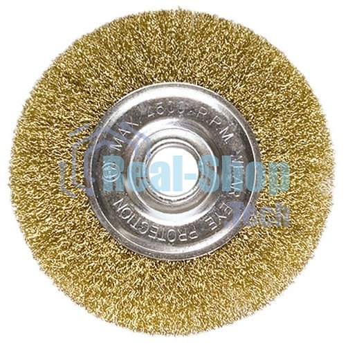 Щетка Matrix для УШМ, 200 мм, посадка 22,2 мм, плоская, латунированная витая проволока