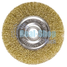 Щетка Matrix для УШМ, 200 мм, посадка 22,2 мм, плоская, латунированная витая проволока