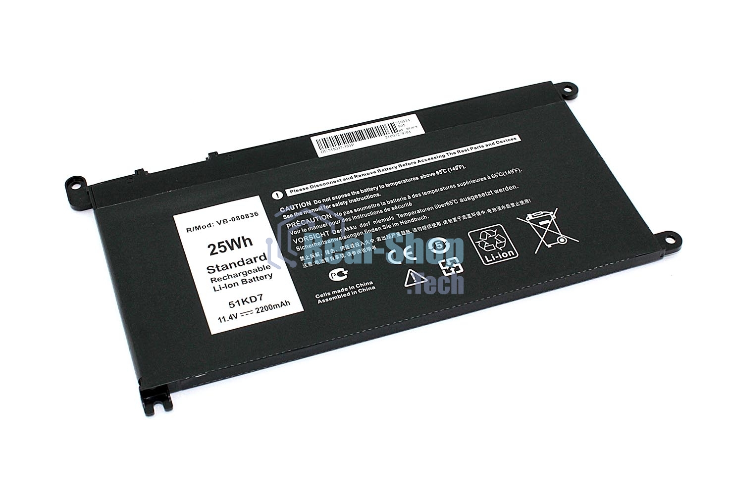 Аккумуляторная батарея для ноутбука Dell 3180 3189 11.4V 2200mAh OEM