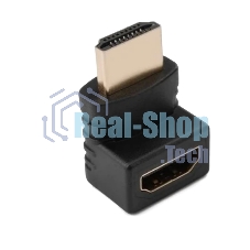Переходник GoPower HDMI (m)-HDMI (f) угловой 4K 60Hz черный в пакете (1/500)