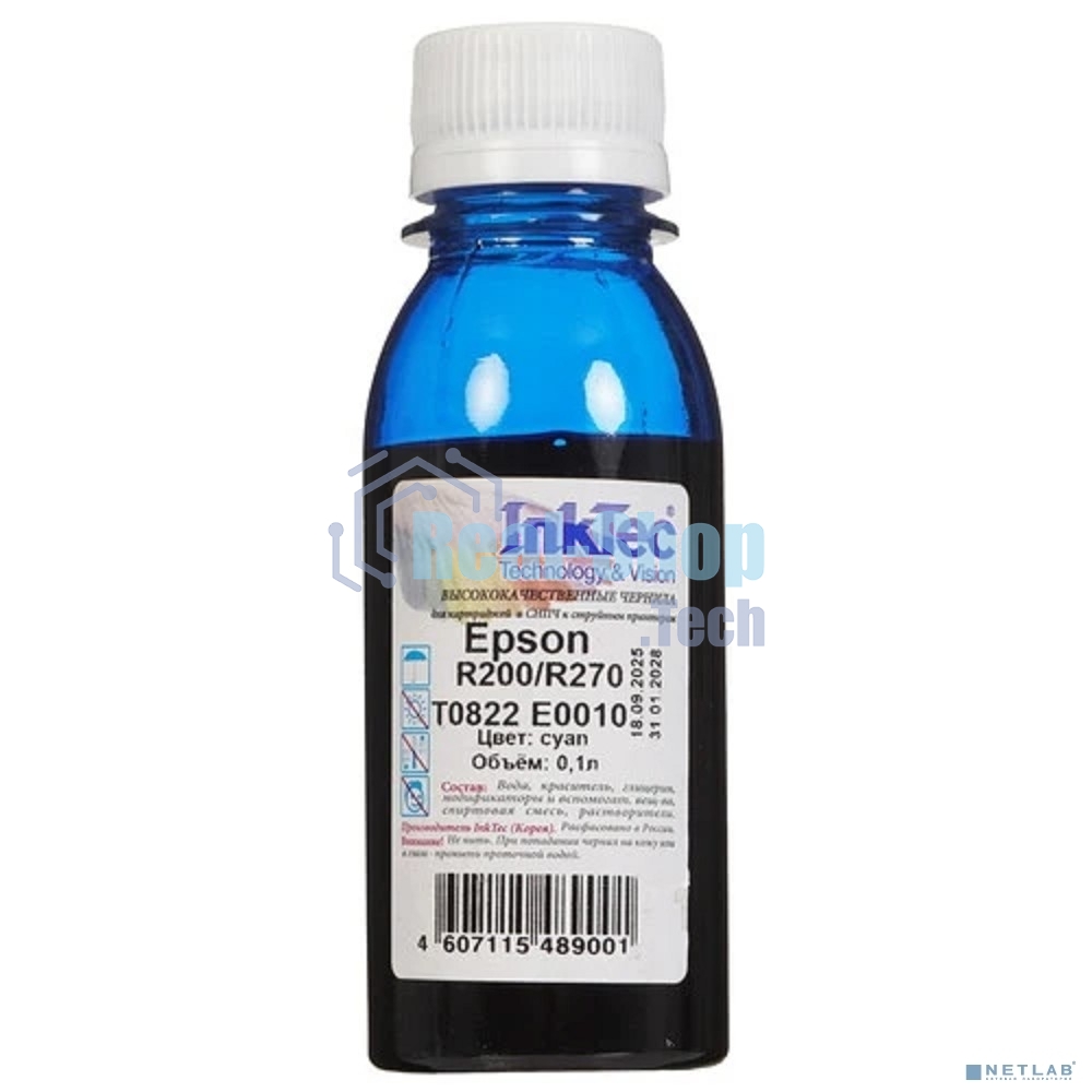 Чернила Epson R200/R270 (InkTec) T0822, C, 0,1л