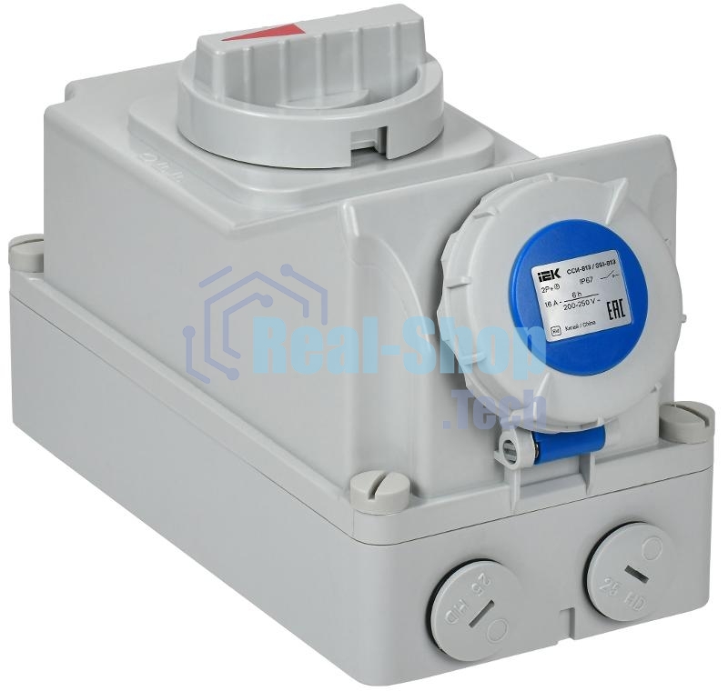 Розетка с механической блокировкой ССИ-813 16А-6ч 220В 2P+PE IP67 | PSR11-016-3-5-67 | IEK