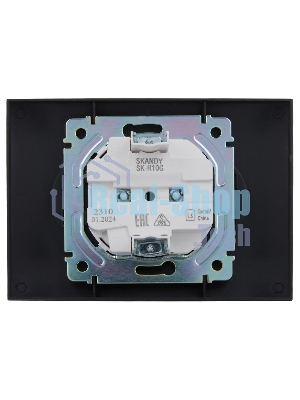 Розетка 2-местная IEK SKANDY SK-R10G 10А (SK-R20-10-K53-F) без заземления, без защитных шторок, 10А в сборе, графит