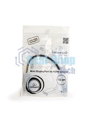 Переходник miniDisplayPort - HDMI, Cablexpert A-mDPM-HDMIF-02, 20M/19F, кабель 15 см, черный, пакет