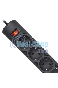 Сетевой фильтр Defender DFS 151 1.8 m, 6 розеток, черный